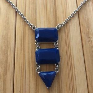 Geometric blue dangle pendant nexklace